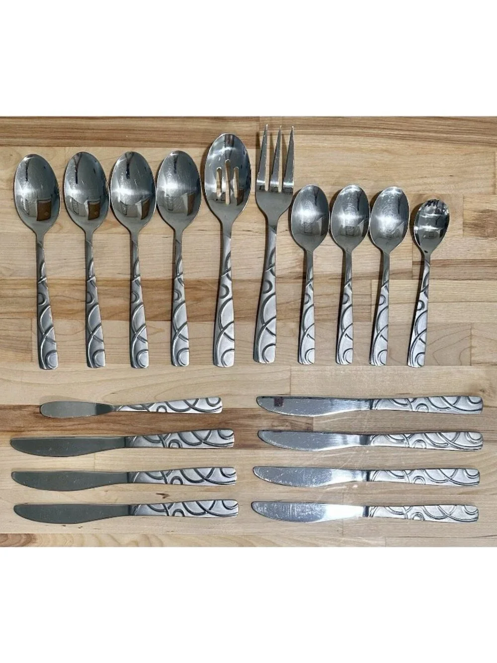 18 Pc. Cambridge Conquest Replacement Flatware Spoons, Knife, Spreader + Serving